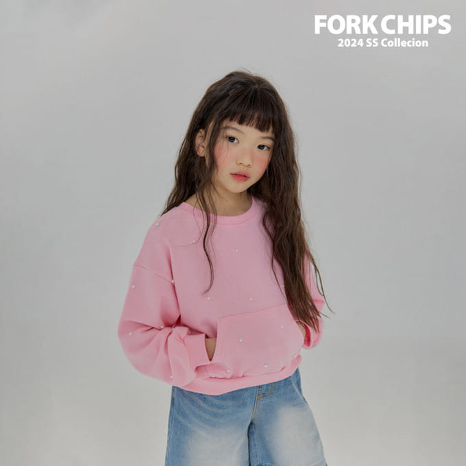 Fork Chips - Korean Children Fashion - #stylishchildhood - Shine Pocket Sweatshirt
