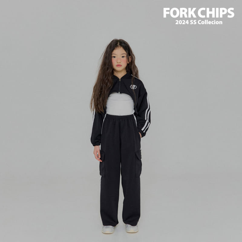 Fork Chips - Korean Children Fashion - #prettylittlegirls - Lacing Cargo Pants - 4