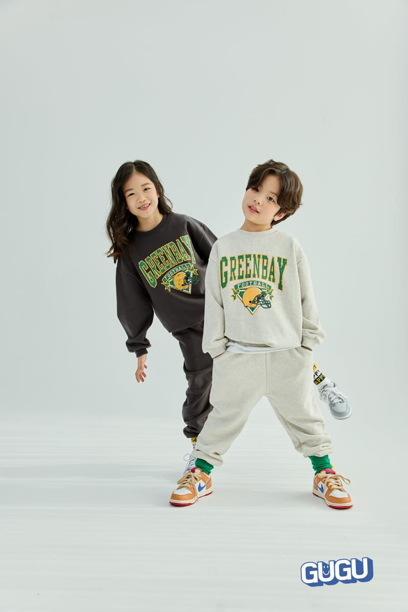 Gugu Kids - Korean Children Fashion - #childofig - Green Bear Top Bottom Set - 5