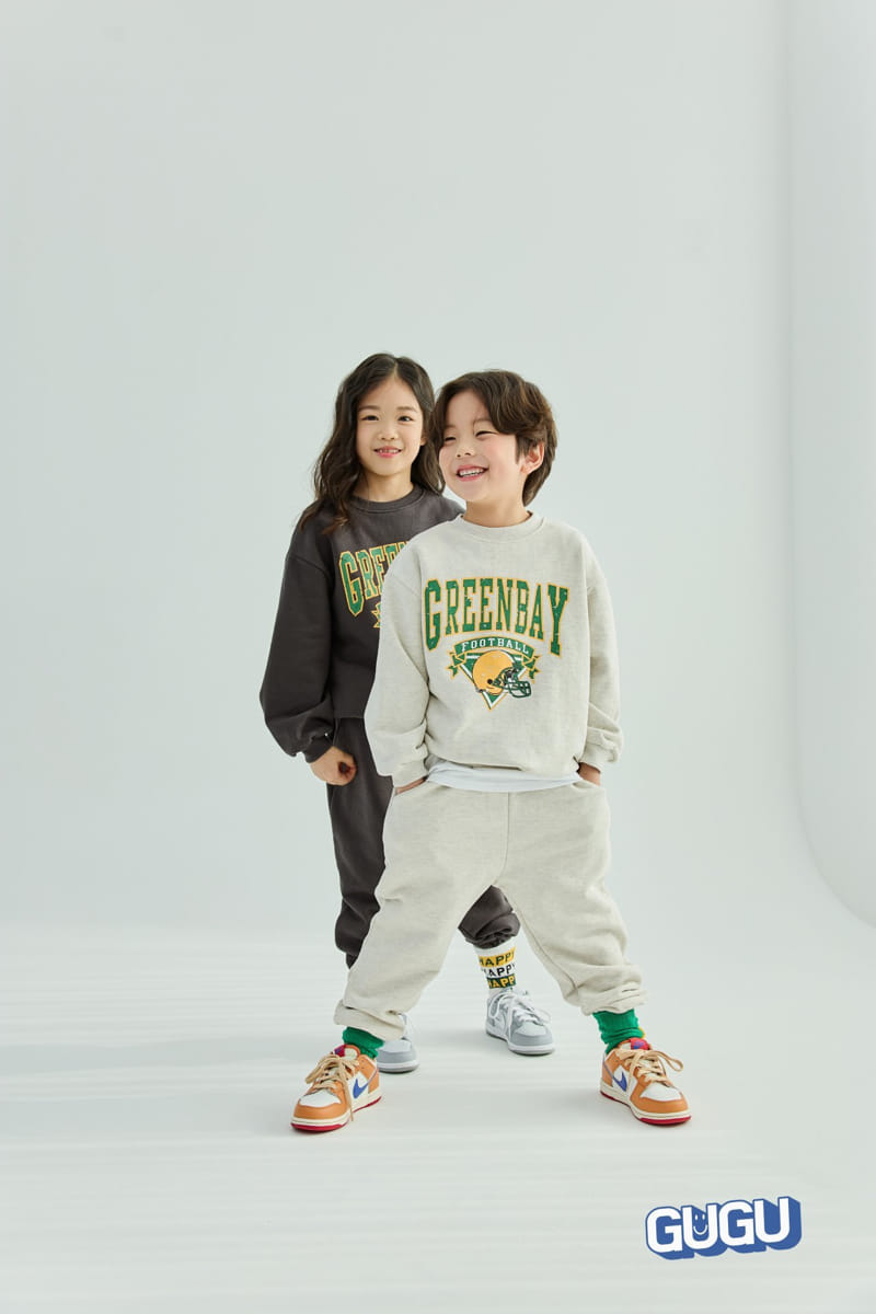Gugu Kids - Korean Children Fashion - #childrensboutique - Green Bear Top Bottom Set - 6