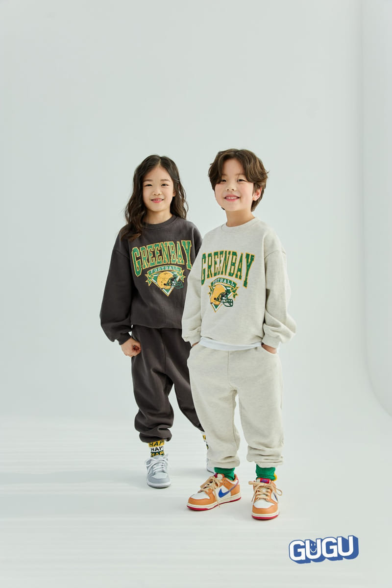 Gugu Kids - Korean Children Fashion - #designkidswear - Green Bear Top Bottom Set - 7