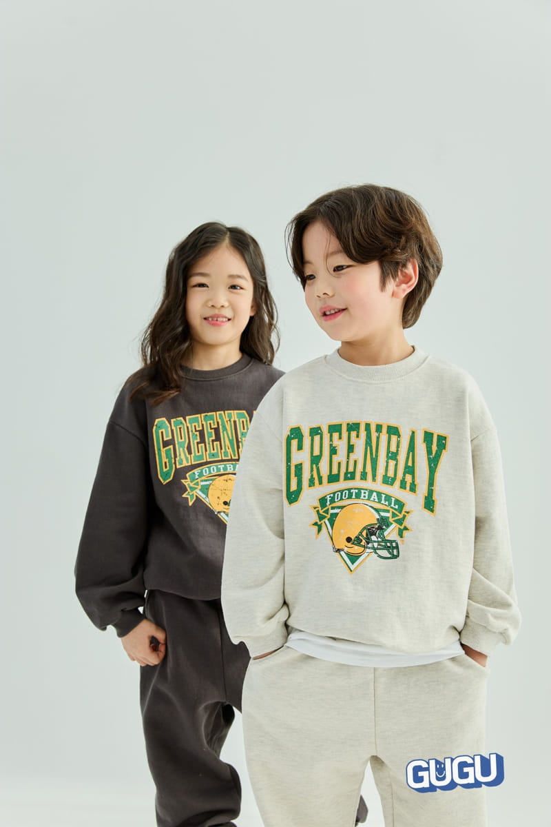 Gugu Kids - Korean Children Fashion - #discoveringself - Green Bear Top Bottom Set - 8