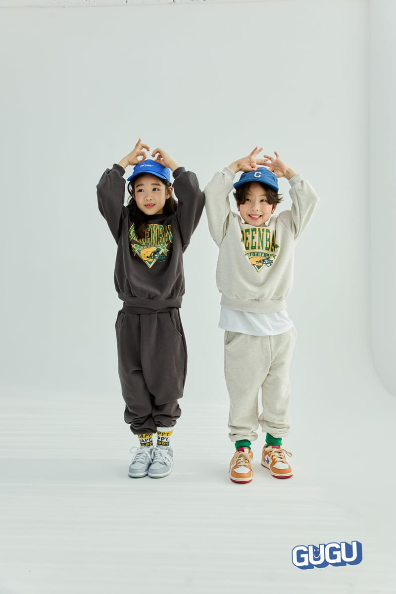 Gugu Kids - Korean Children Fashion - #kidsshorts - Green Bear Top Bottom Set - 10