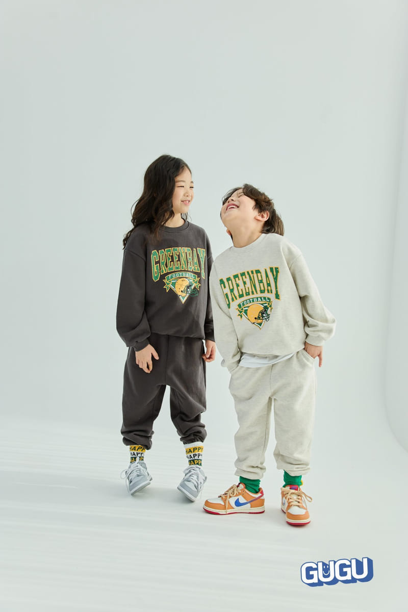 Gugu Kids - Korean Children Fashion - #toddlerclothing - Green Bear Top Bottom Set - 4