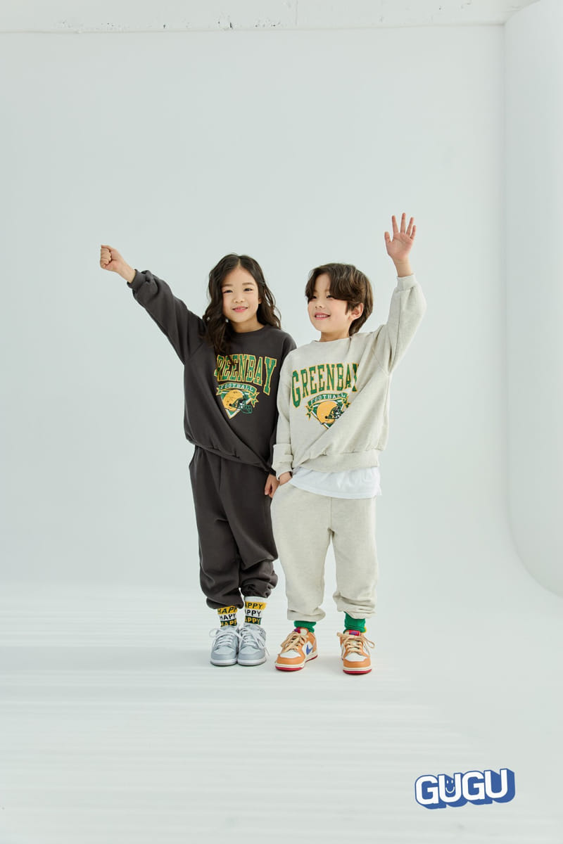 Gugu Kids - Korean Children Fashion - #todddlerfashion - Green Bear Top Bottom Set - 2