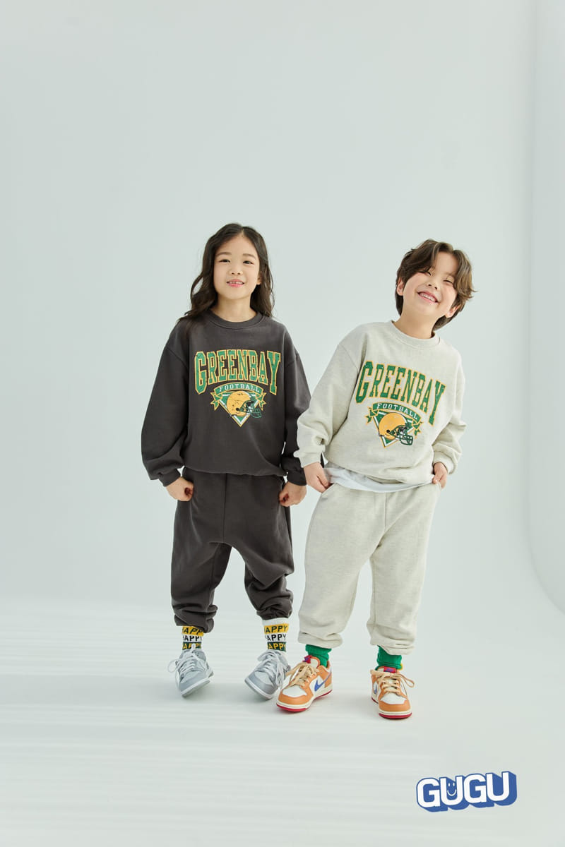 Gugu Kids - Korean Children Fashion - #toddlerclothing - Green Bear Top Bottom Set - 3