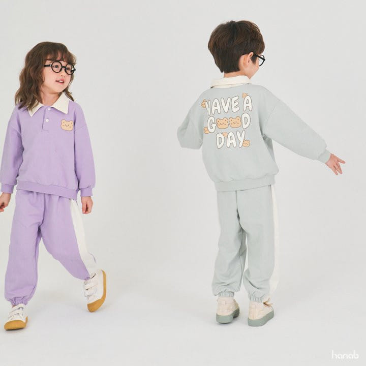 Hanab - Korean Children Fashion - #childofig - Bear Collar Top Bottom Set - 11