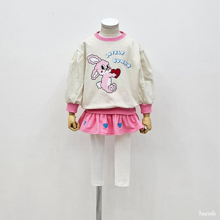 Hanab - Korean Children Fashion - #designkidswear - Heart Bunny Top Bottom Set - 11