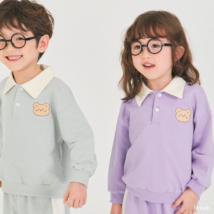 Hanab - Korean Children Fashion - #kidsstore - Bear Collar Top Bottom Set