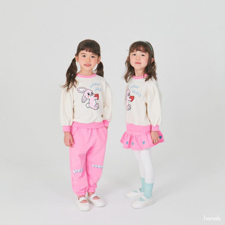Hanab - Korean Children Fashion - #magicofchildhood - Heart Bunny Top Bottom Set - 3