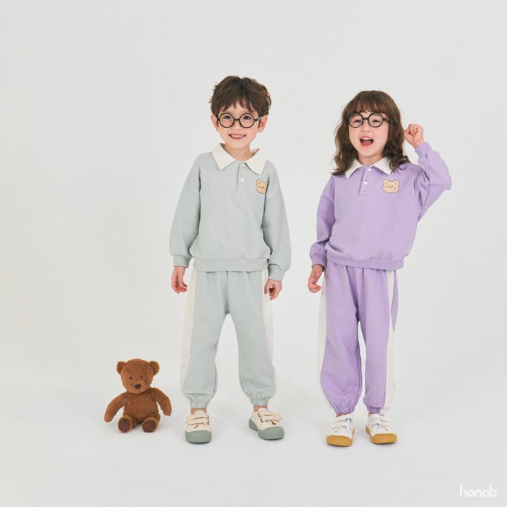 Hanab - Korean Children Fashion - #magicofchildhood - Bear Collar Top Bottom Set - 5