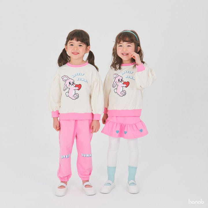 Hanab - Korean Children Fashion - #magicofchildhood - Heart Bunny Top Bottom Set - 4