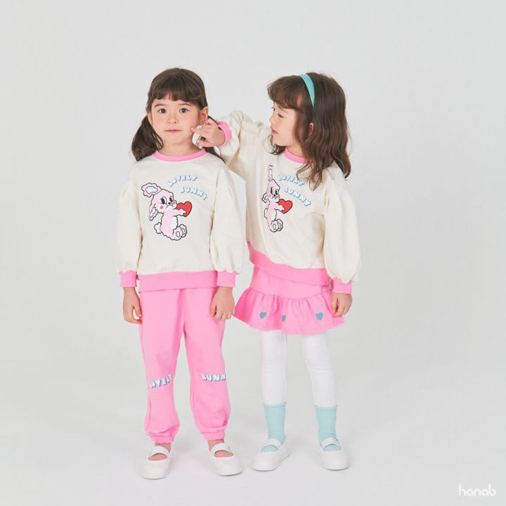 Hanab - Korean Children Fashion - #prettylittlegirls - Heart Bunny Top Bottom Set - 5