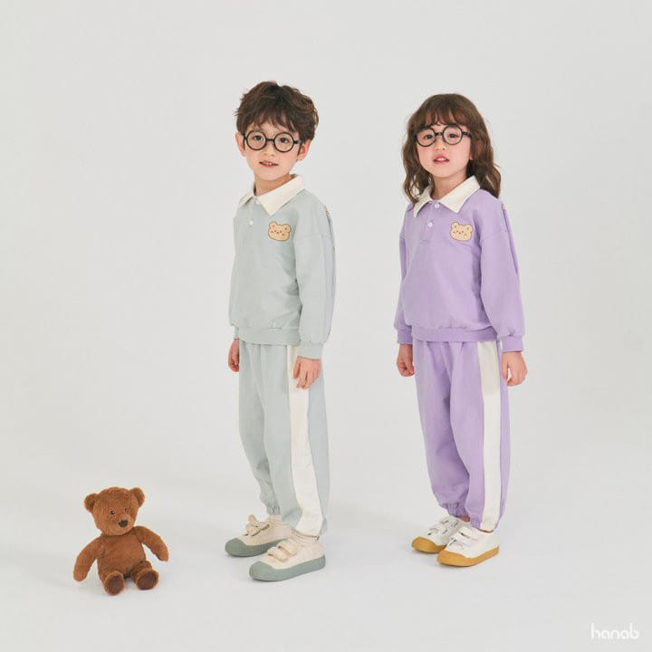 Hanab - Korean Children Fashion - #prettylittlegirls - Bear Collar Top Bottom Set - 7