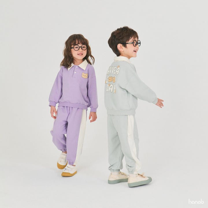 Hanab - Korean Children Fashion - #stylishchildhood - Bear Collar Top Bottom Set - 10