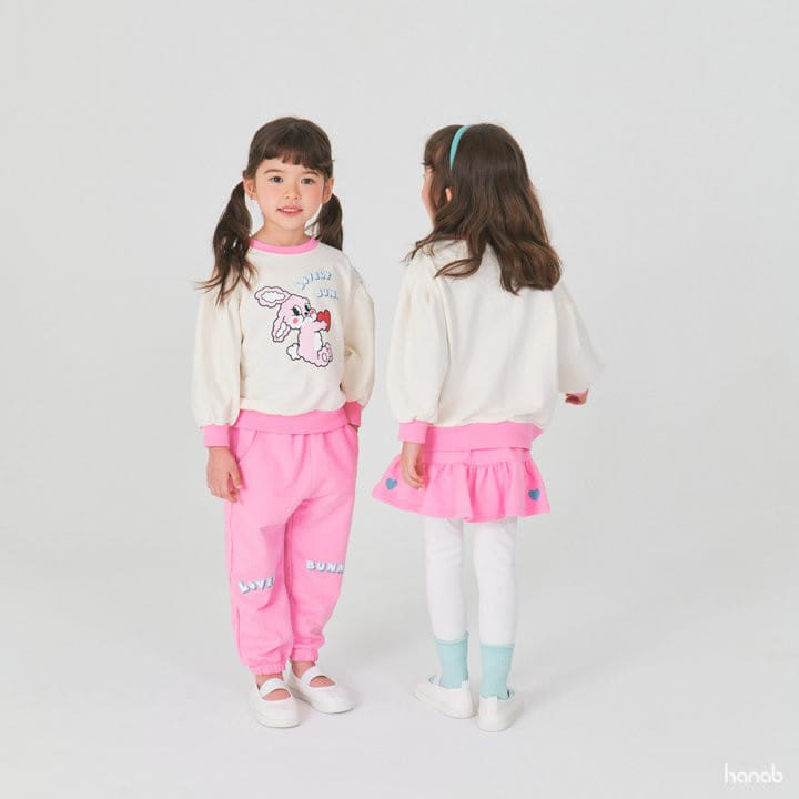 Hanab - Korean Children Fashion - #toddlerclothing - Heart Bunny Top Bottom Set - 7