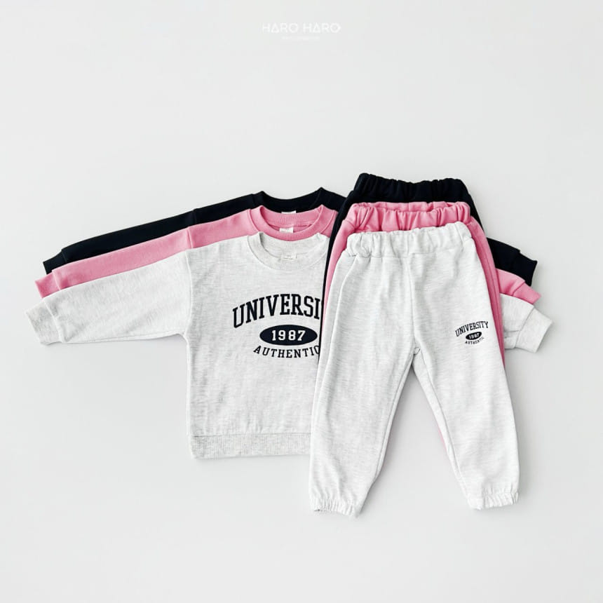 Haro Haro - Korean Children Fashion - #Kfashion4kids - University Top Bottom Set