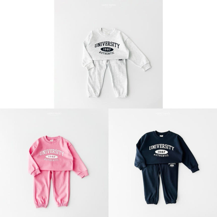 Haro Haro - Korean Children Fashion - #todddlerfashion - University Top Bottom Set - 6