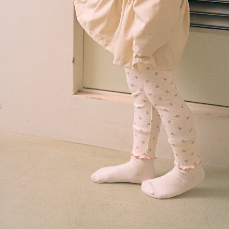 Here I Am - Korean Children Fashion - #minifashionista - Flower Leggings - 6