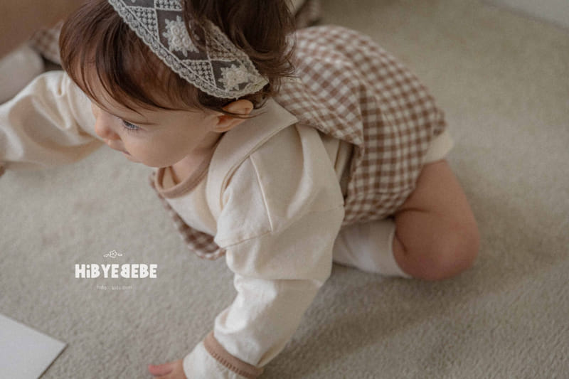 Hi Byebebe - Korean Baby Fashion - #babygirlfashion - Wiley Check Dungarees Body Suit - 3