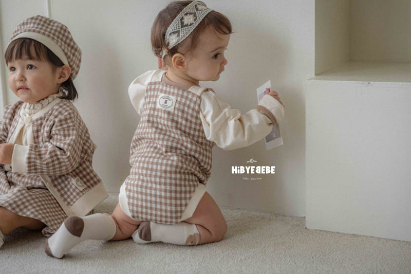 Hi Byebebe - Korean Baby Fashion - #babyootd - Wiley Check Dungarees Body Suit - 6