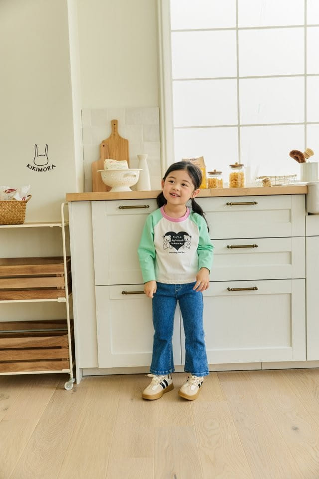 Kikimora - Korean Children Fashion - #Kfashion4kids - Heart Bear Raglan Tee - 9