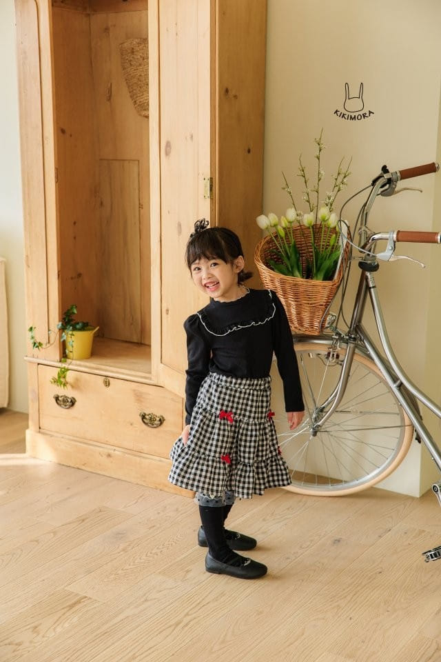 Kikimora - Korean Children Fashion - #designkidswear - Check Kan Kang Skirt