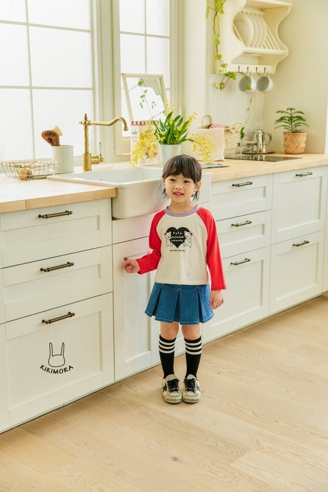 Kikimora - Korean Children Fashion - #designkidswear - Heart Bear Raglan Tee - 4