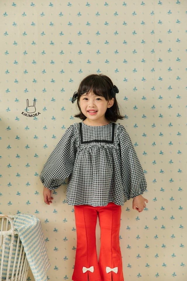 Kikimora - Korean Children Fashion - #fashionkids - Bon Bong Check Blouse - 2