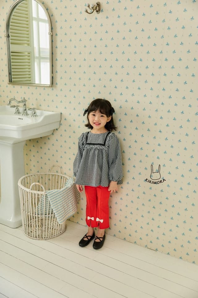 Kikimora - Korean Children Fashion - #kidsshorts - Bon Bong Check Blouse - 3