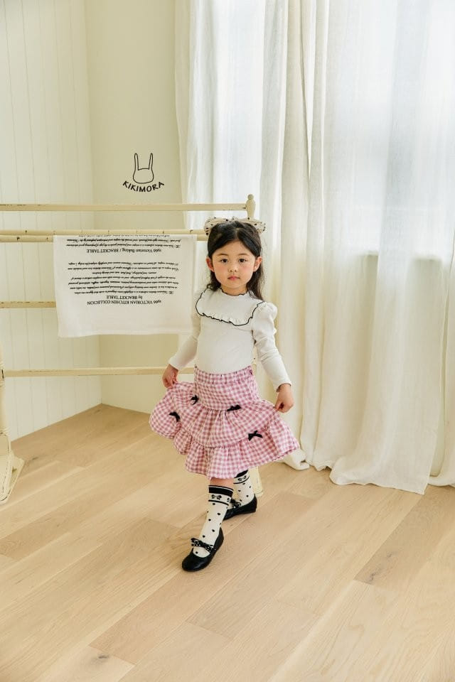 Kikimora - Korean Children Fashion - #kidsstore - Check Kan Kang Skirt - 5