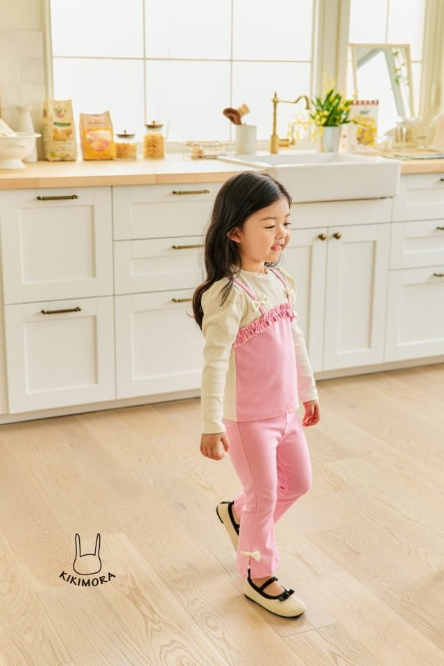 Kikimora - Korean Children Fashion - #littlefashionista - Edge Ribbon Jogger Pants - 2