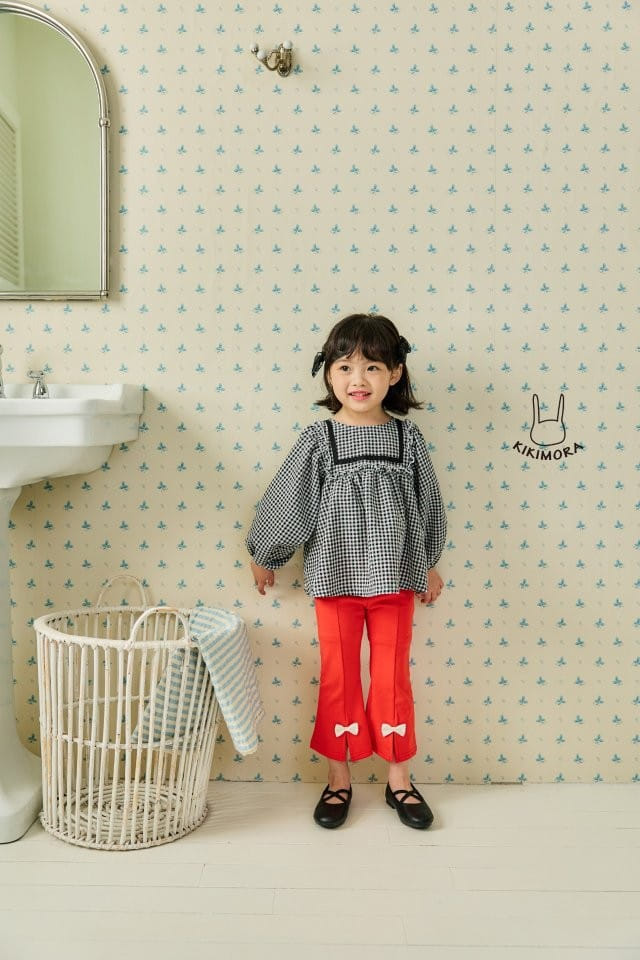 Kikimora - Korean Children Fashion - #littlefashionista - Bon Bong Check Blouse - 7