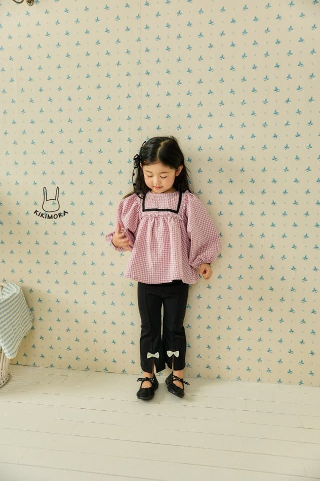 Kikimora - Korean Children Fashion - #minifashionista - Bon Bong Check Blouse - 9
