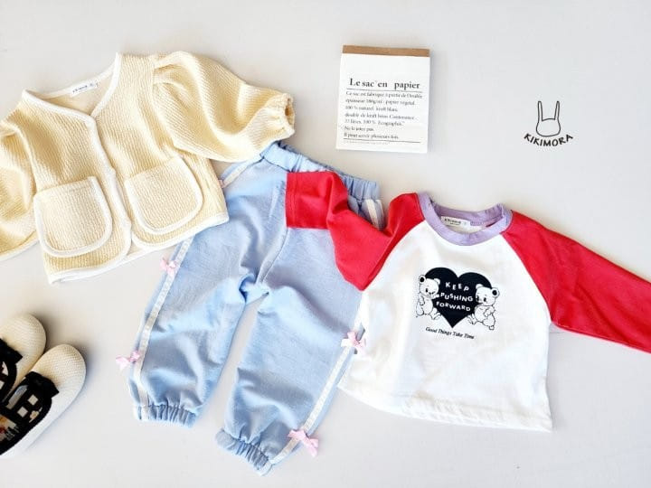 Kikimora - Korean Children Fashion - #minifashionista - Heart Bear Raglan Tee - 12