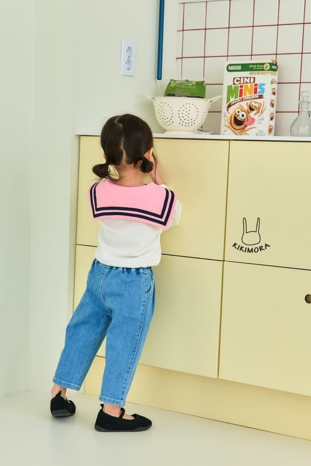 Kikimora - Korean Children Fashion - #minifashionista - Wrinkle Denim Pants - 5