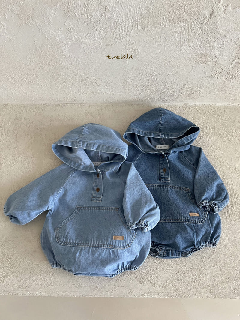 Lala - Korean Baby Fashion - #smilingbaby - Hoody Denim Body Suit - 4