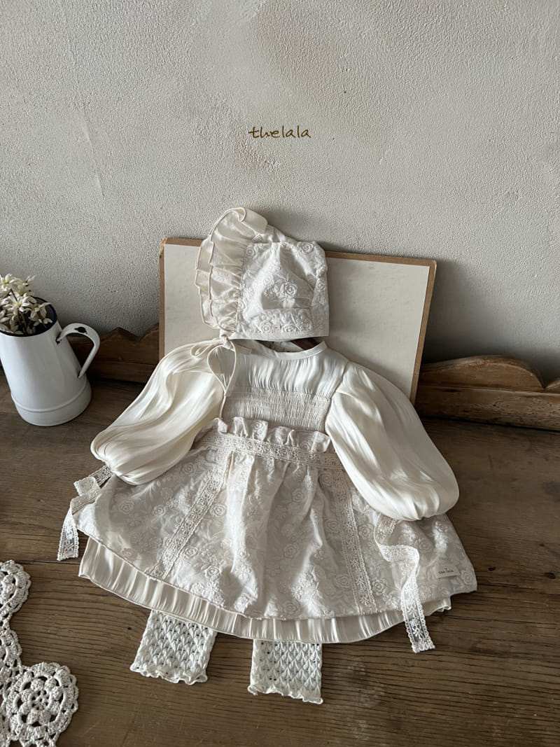Lala - Korean Baby Fashion - #babyboutique - White Rose Bonnet - 11