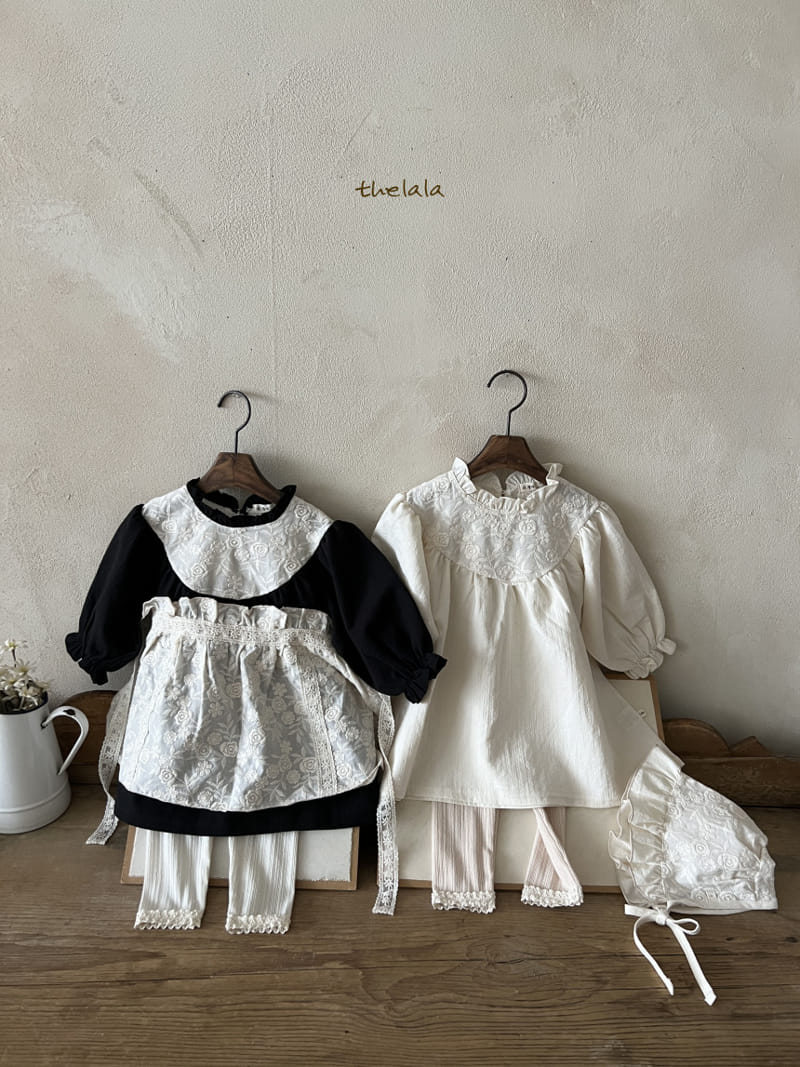 Lala - Korean Baby Fashion - #babyboutique - White Rose Apron - 10