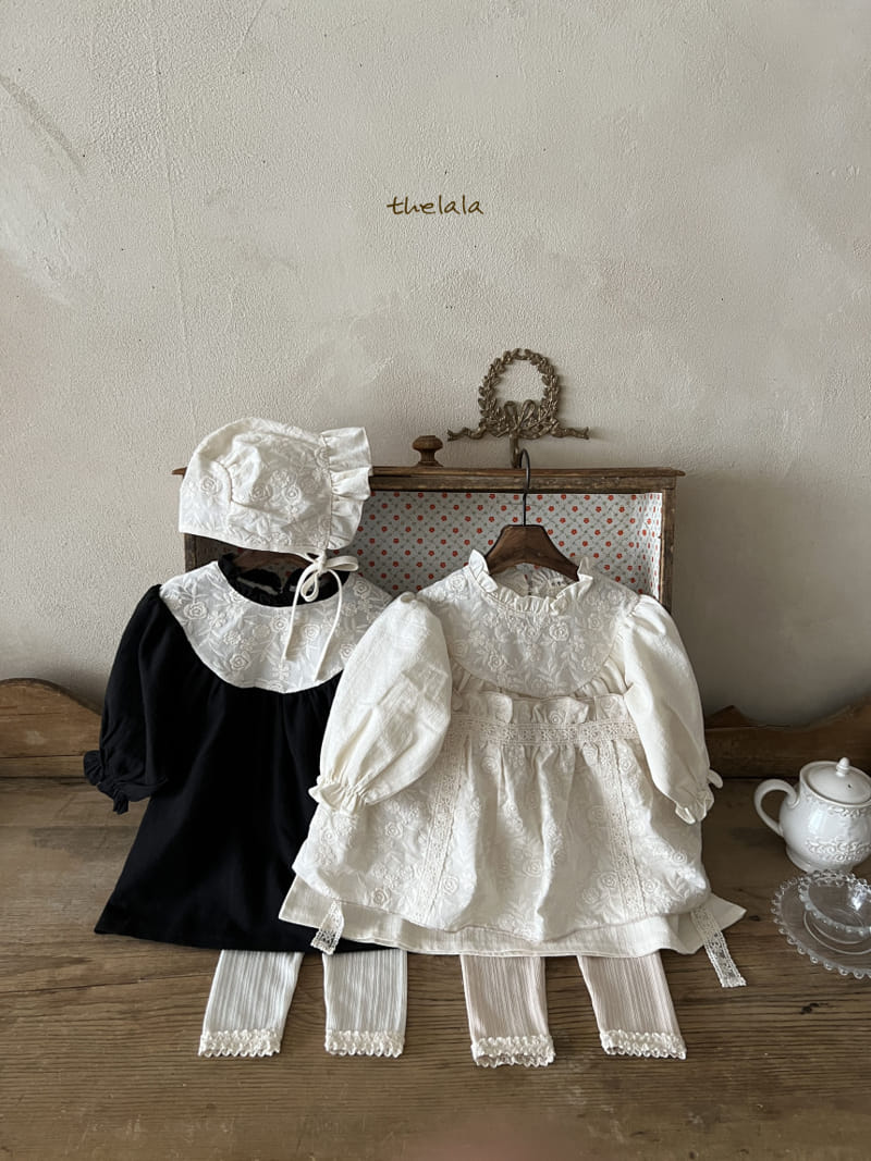 Lala - Korean Baby Fashion - #babyboutique - White Rose Apron - 11