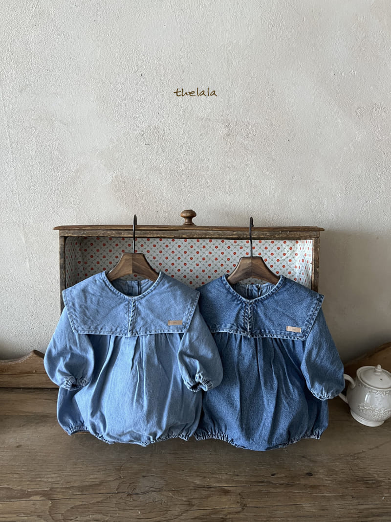 Lala - Korean Baby Fashion - #babyboutique - Collar Denim Body Suit