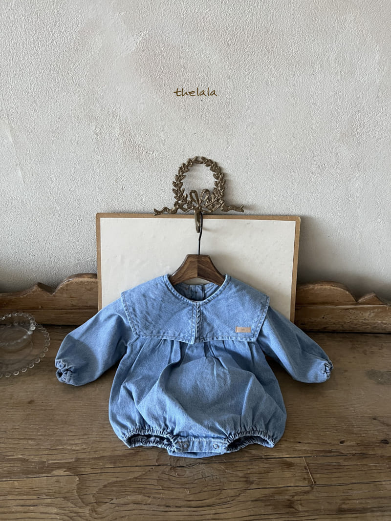 Lala - Korean Baby Fashion - #babyboutique - Collar Denim Body Suit - 2