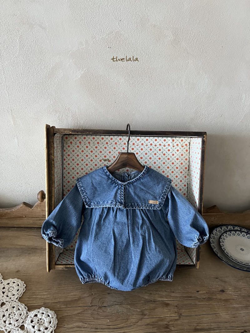 Lala - Korean Baby Fashion - #babyboutiqueclothing - Collar Denim Body Suit - 3