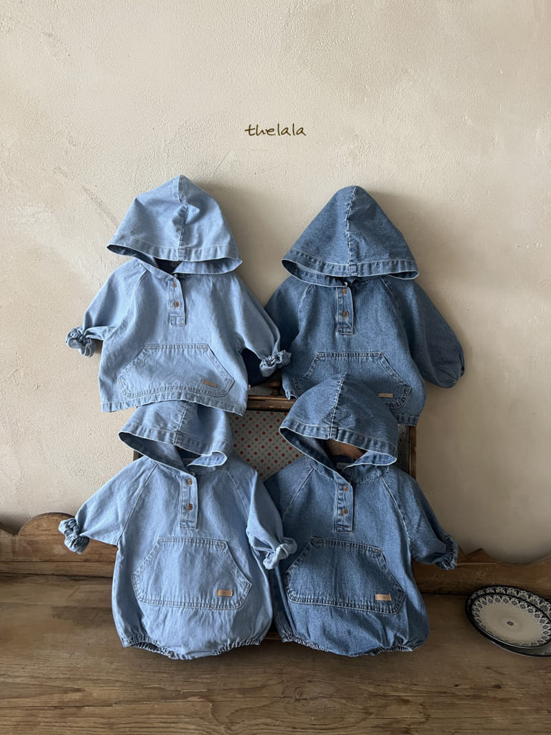 Lala - Korean Baby Fashion - #babyclothing - Hoody Denim Body Suit - 6