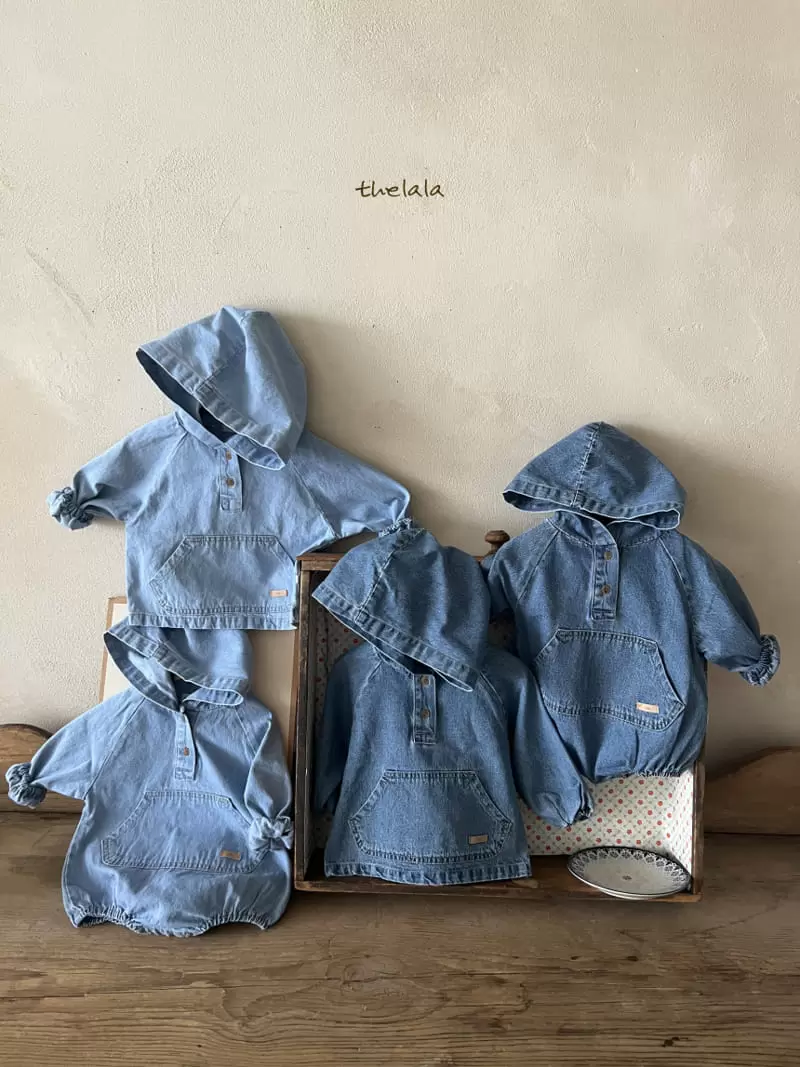 Lala - Korean Baby Fashion - #babyfashion - Hoody Denim Body Suit - 7