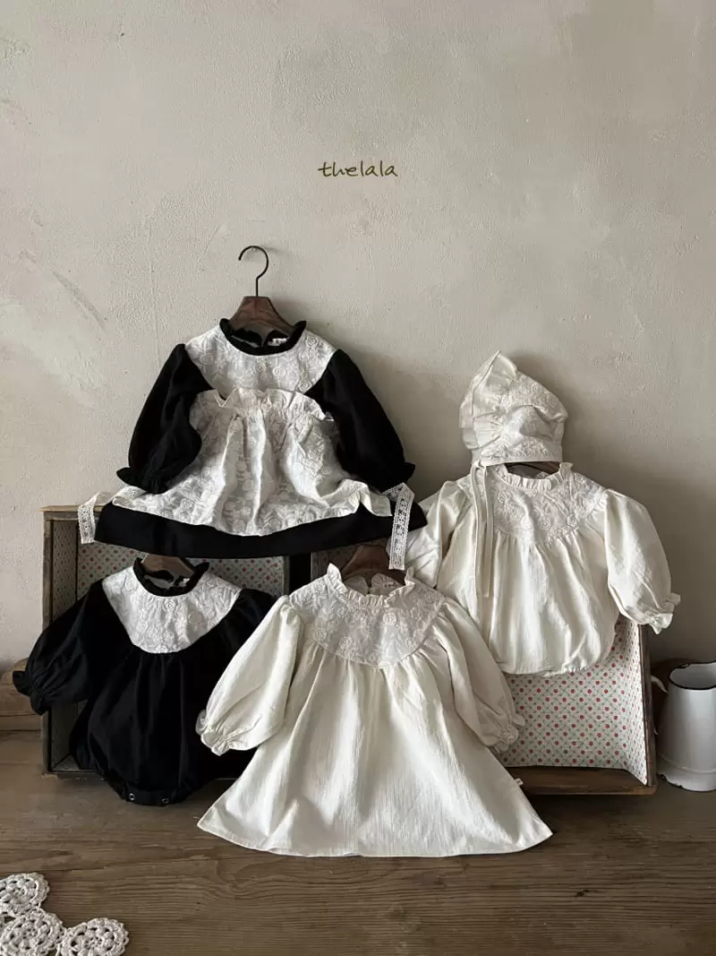 Lala - Korean Baby Fashion - #babyoninstagram - White Rose Apron - 4
