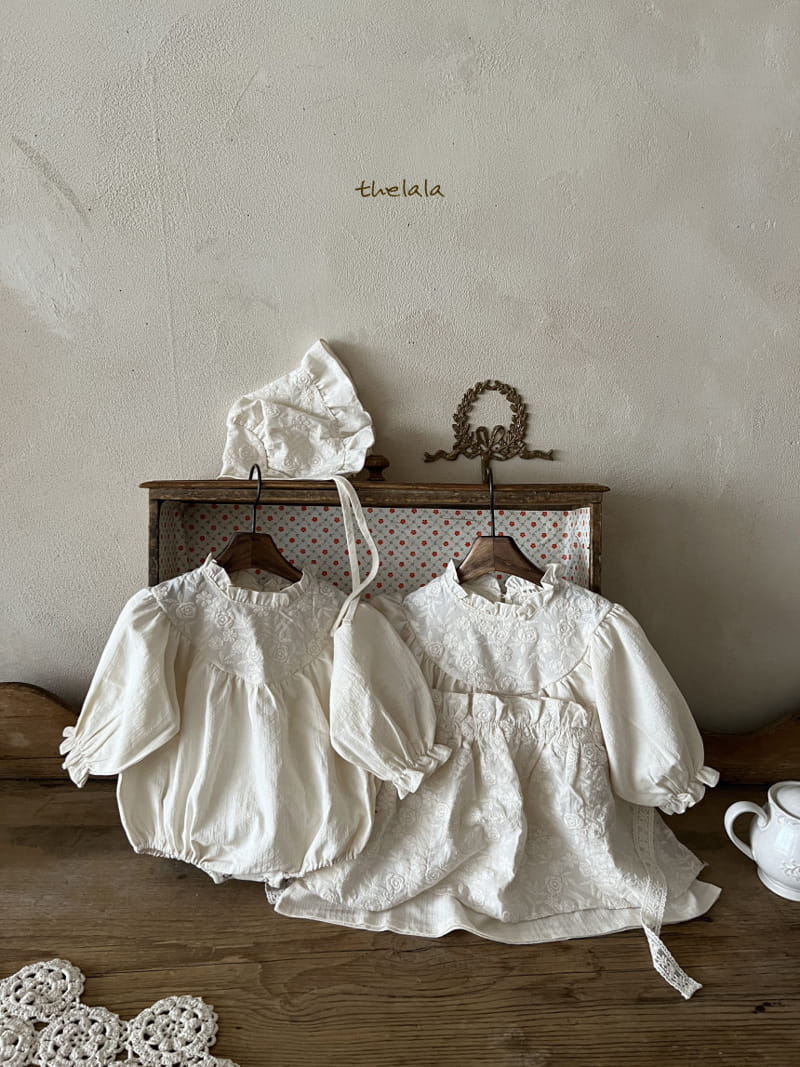 Lala - Korean Baby Fashion - #babyoutfit - White Rose Apron - 5