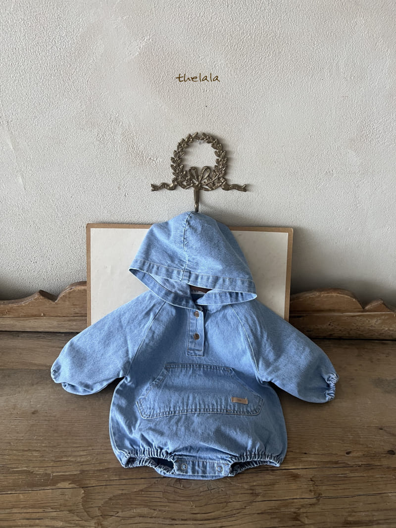 Lala - Korean Baby Fashion - #onlinebabyshop - Hoody Denim Body Suit - 2
