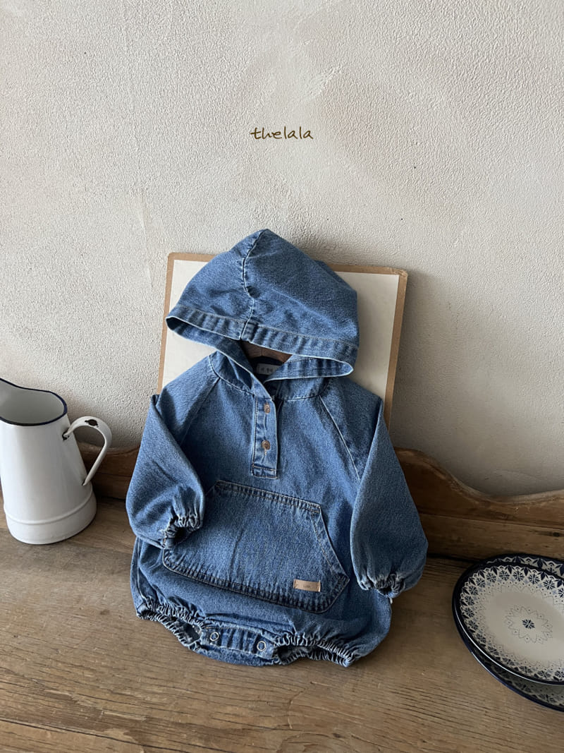 Lala - Korean Baby Fashion - #smilingbaby - Hoody Denim Body Suit - 3
