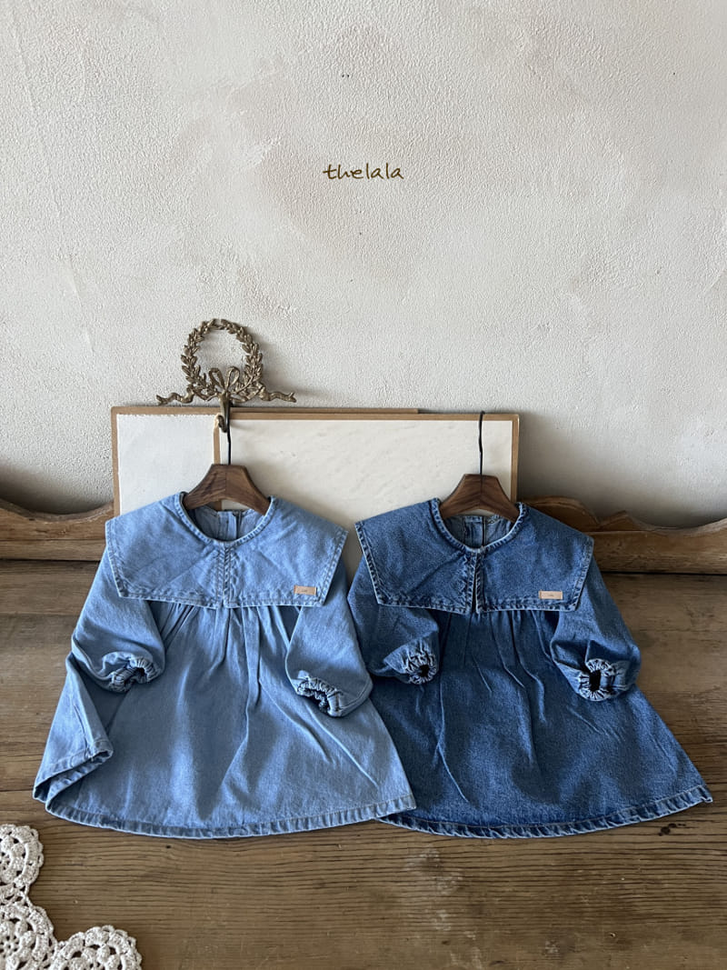 Lala - Korean Children Fashion - #childofig - Collar Denim One-Piece